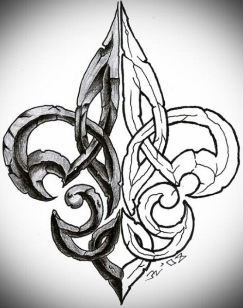 Celtic Fleur De Lis Tattoo Design